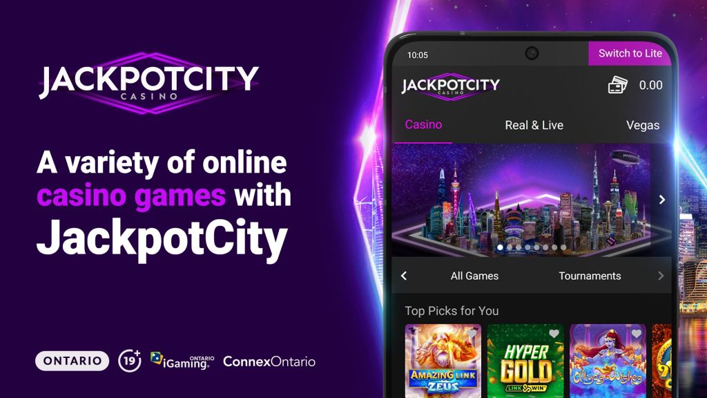 Jackpot City app.